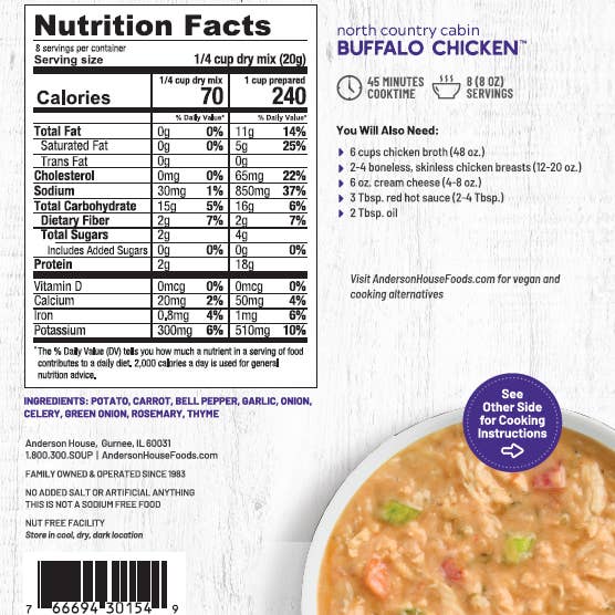 North Country Cabin Buffalo Chicken Soup Mix