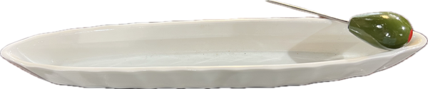 Small Olive Boat with Olive Fork