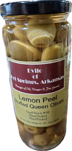 Greek Queen Halkidiki Lemon Peel Stuffed Olives