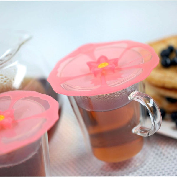 4 Inch Hibiscus Silicone Drink Covers 2 pack