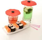 4 Inch Poppy Silicone Drink Covers 2 pack