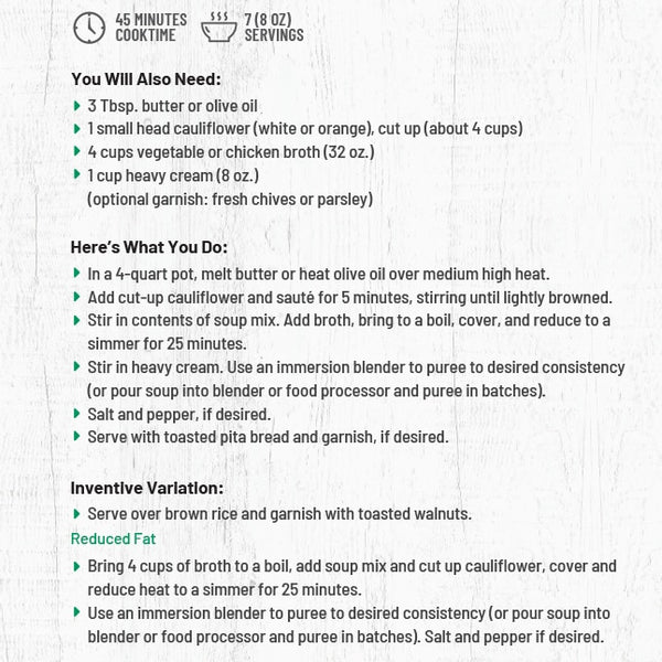 Cali Coastline Creamy Cauliflower Soup Mix