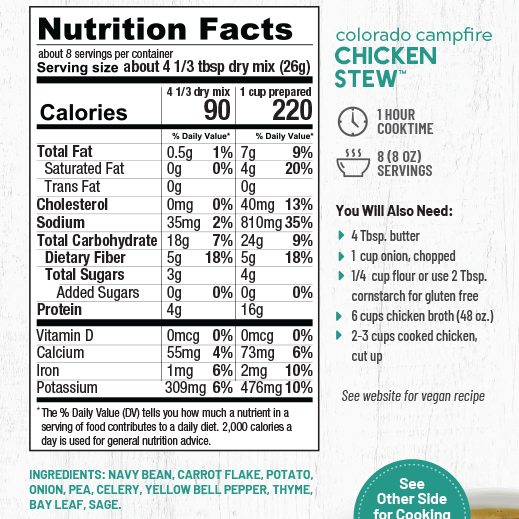 Colorado Campfire Chicken Stew Mix
