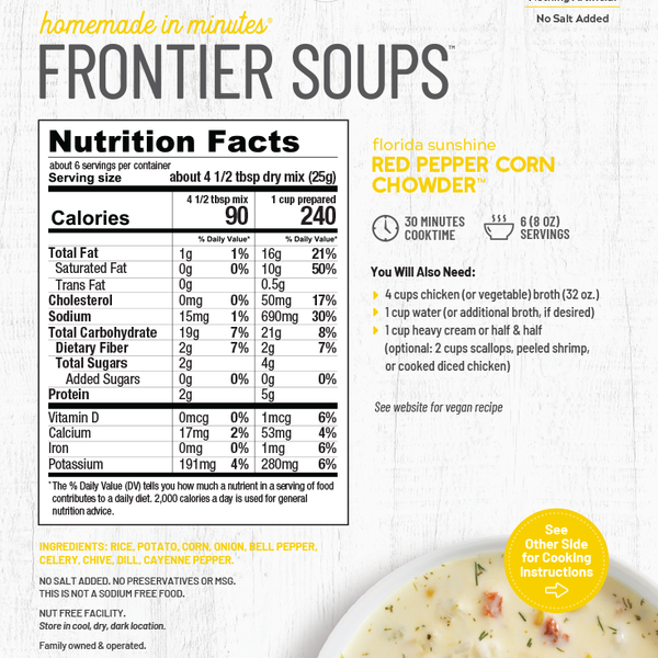 Florida Sunshine Red Pepper Corn Chowder Mix