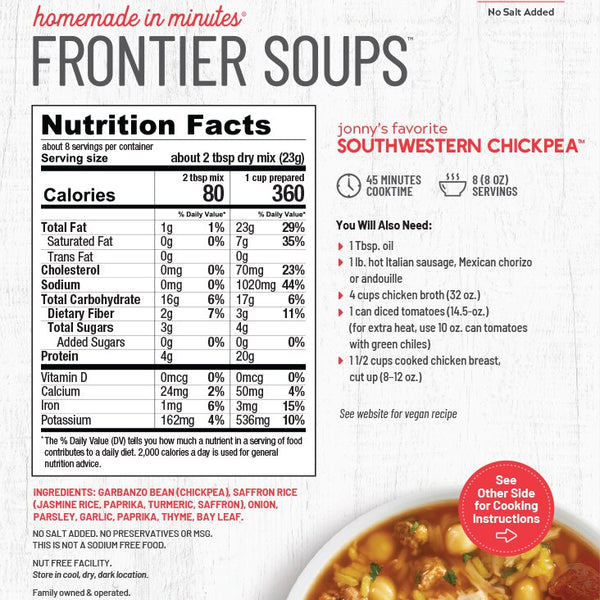 Jonny’s Favorite Southwestern Chickpea Soup Mix