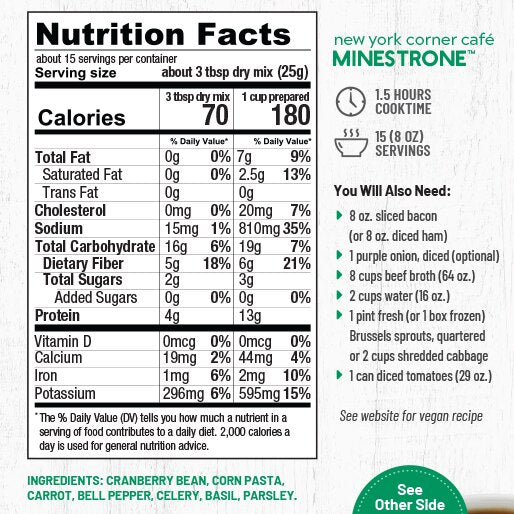 New York Corner Cafe Minestrone Soup Mix