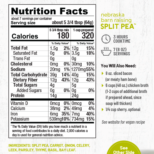 Nebraska Barnraising Split Pea Soup Mix