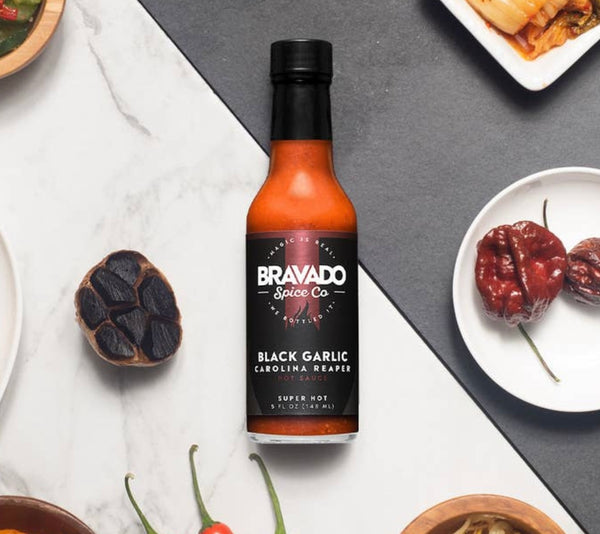 Black Garlic and Carolina Reaper Hot Sauce